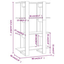 bogreol/rumdeler 80x30x123,5 cm grå sonoma-eg