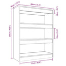 bogreol/rumdeler 80x30x103 cm konstrueret træ røget egetræ