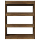 bogreol/rumdeler 80x30x103 cm konstrueret træ brun eg