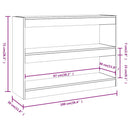 bogreol/rumdeler 100x30x72 cm sonoma-eg