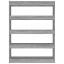 bogreol/rumdeler 100x30x135 cm grå sonoma-eg