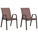 stabelbare havestole 2 stk. textilene brun