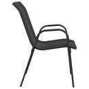 stabelbare havestole 4 stk. textilene sort