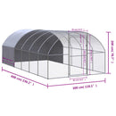 hønsehus 3x6x2 m galvaniseret stål