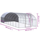 hønsehus 3x8x2 m galvaniseret stål