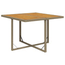 spisebordssæt til haven 5 dele med hynder polyrattan beige