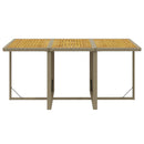 spisebordssæt til haven 7 dele med hynder polyrattan beige