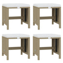 spisebordssæt til haven 11 dele med hynder polyrattan beige