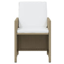 spisebordssæt til haven 19 dele med hynder polyrattan beige