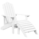 Adirondack-havestole med fodstøtte 2 stk. HDPE hvid