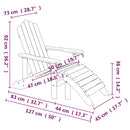 Adirondack-havestole med fodstøtte 2 stk. HDPE hvid