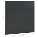 4-panels rumdelere 2 stk. 160x180 cm stål antracitgrå