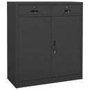 kontorskab med plantekasse 90x40x125 cm stål antracitgrå