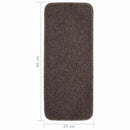 skridsikre trappemåtter 15 stk. 60x25 cm rektangulær brun