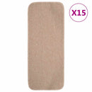 skridsikre trappemåtter 15 stk. 60x25 cm rektangulær beige