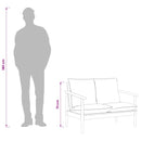 2-personers sofa ægte læder og massivt akacietræ sort