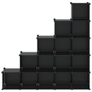 kubeformede opbevaringskasser 15 stk. PP sort