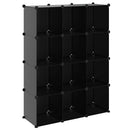kubeformede opbevaringskasser 12 stk. PP sort