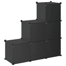 kubeformede opbevaringskasser 6 stk. PP sort