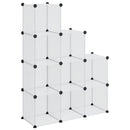 kubeformede opbevaringskasser 9 stk. PP transparent