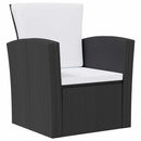 loungesæt til haven 8 dele med hynder polyrattan sort