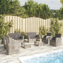 loungesæt til haven 8 dele med hynder polyrattan grå