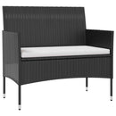 loungesæt til haven 8 dele med hynder polyrattan sort