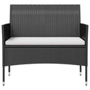 loungesæt til haven 8 dele med hynder polyrattan sort