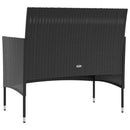 loungesæt til haven 8 dele med hynder polyrattan sort