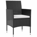 loungesæt til haven 8 dele med hynder polyrattan sort