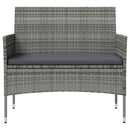 loungesæt til haven 8 dele med hynder polyrattan grå