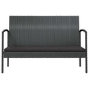 loungesæt til haven 8 dele med hynder polyrattan sort