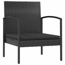 loungesæt til haven 8 dele med hynder polyrattan sort