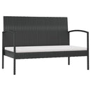 loungesæt til haven 8 dele med hynder polyrattan sort