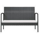 loungesæt til haven 8 dele med hynder polyrattan sort