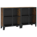 opbevaringsskabe 2 stk. 72x36x82 cm metal og MDF rustikbrun