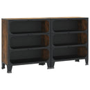 opbevaringsskabe 2 stk. 72x36x82 cm metal og MDF rustikbrun