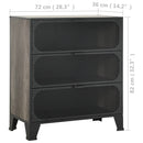 opbevaringsskabe 2 stk. 72x36x82 cm metal og MDF grå