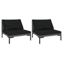 moduler til havesofa 2 stk. med hynder halvrundt polyrattan