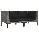 moduler til havesofa 2 stk. med hynder halvrundt polyrattan