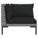 moduler til havesofa 2 stk. med hynder halvrundt polyrattan