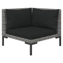 moduler til havesofa 2 stk. med hynder halvrundt polyrattan
