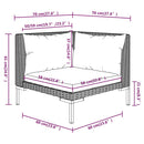 moduler til havesofa 2 stk. med hynder halvrundt polyrattan