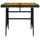 havebord 70x70x72 cm polyrattan og massivt akacietræ sort