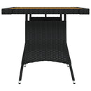 havebord 70x70x72 cm polyrattan og massivt akacietræ sort