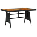 havebord 130x70x72 cm polyrattan og massivt akacietræ sort