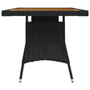havebord 130x70x72 cm polyrattan og massivt akacietræ sort