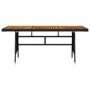 havebord 160x70x72 cm polyrattan og massivt akacietræ sort