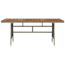 havebord 160x70x72 cm polyrattan og massivt akacietræ grå