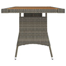 havebord 160x70x72 cm polyrattan og massivt akacietræ grå